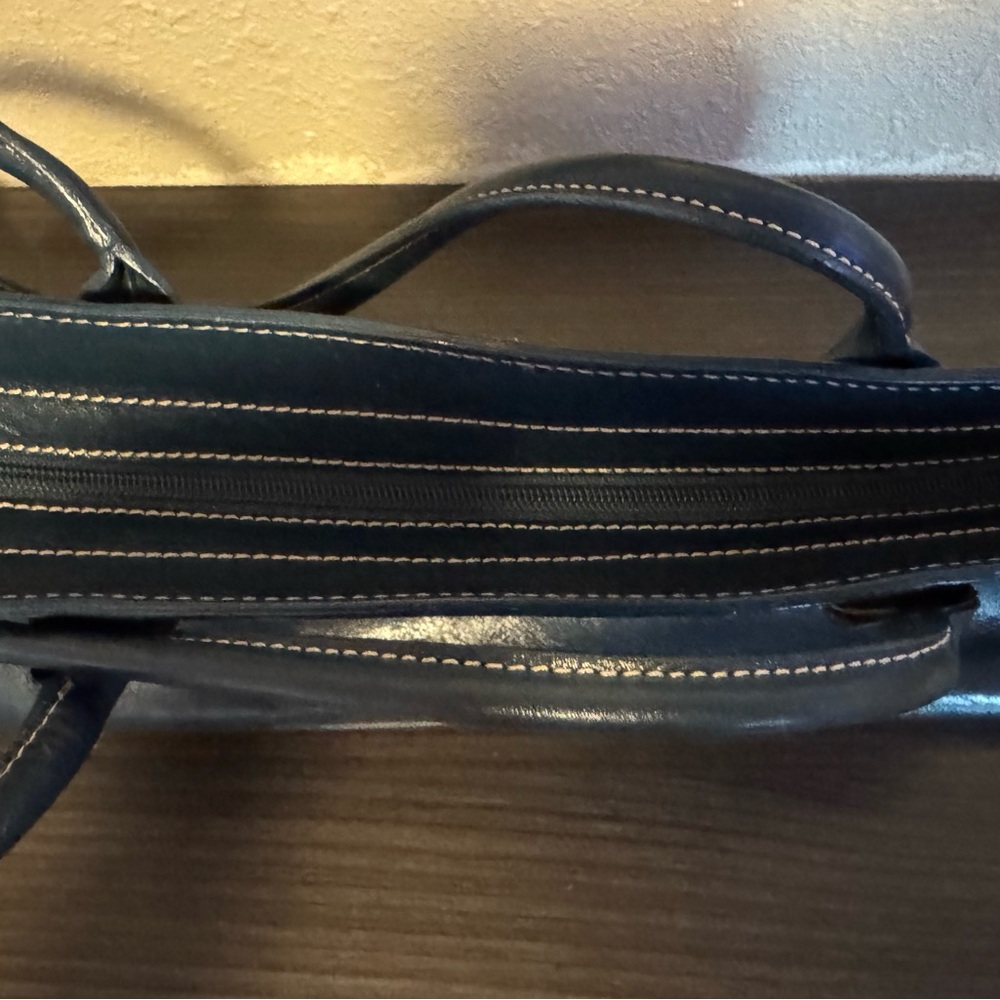 Nordstrom Dark Blue Leather Shoulder Bag - Picture 3 of 10